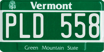 VT license plate PLD558