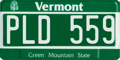 VT license plate PLD559