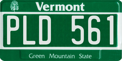 VT license plate PLD561