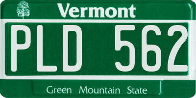 VT license plate PLD562