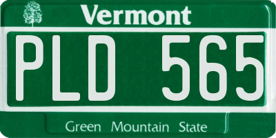 VT license plate PLD565