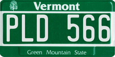 VT license plate PLD566