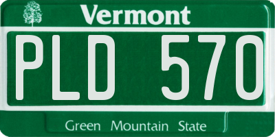 VT license plate PLD570