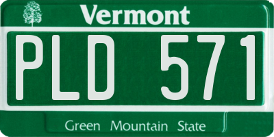 VT license plate PLD571