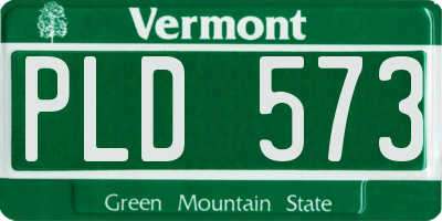 VT license plate PLD573