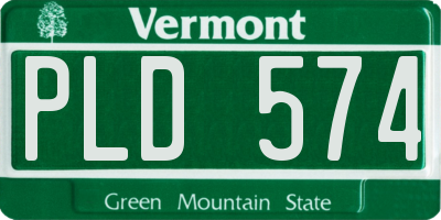 VT license plate PLD574