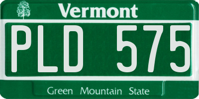 VT license plate PLD575