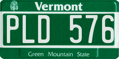 VT license plate PLD576