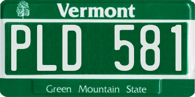 VT license plate PLD581