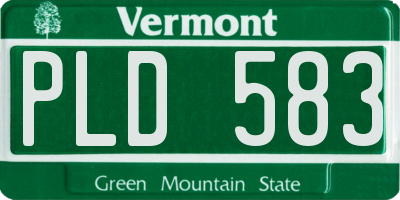 VT license plate PLD583