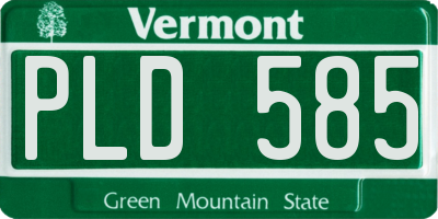VT license plate PLD585
