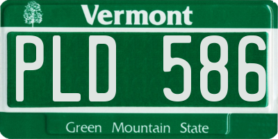 VT license plate PLD586