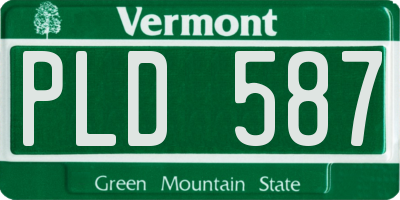 VT license plate PLD587