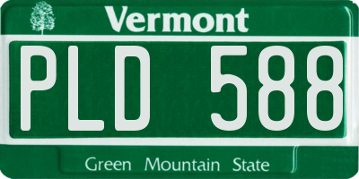 VT license plate PLD588