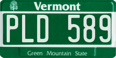 VT license plate PLD589