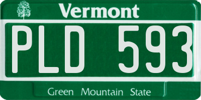 VT license plate PLD593