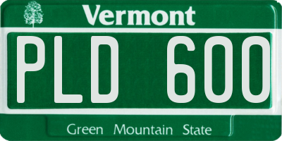 VT license plate PLD600