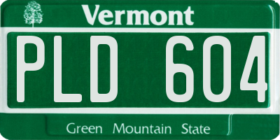 VT license plate PLD604