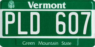 VT license plate PLD607