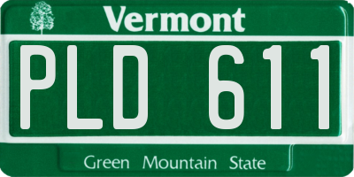 VT license plate PLD611