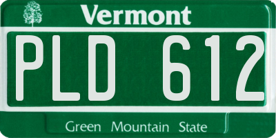 VT license plate PLD612