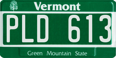 VT license plate PLD613