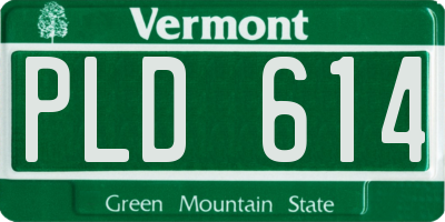 VT license plate PLD614