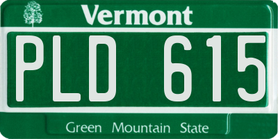 VT license plate PLD615