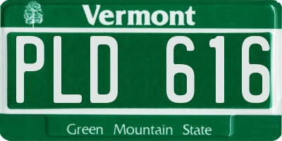 VT license plate PLD616