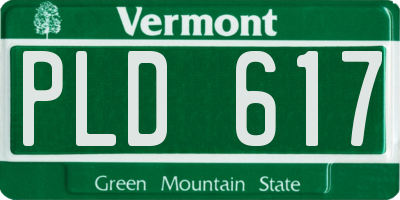 VT license plate PLD617