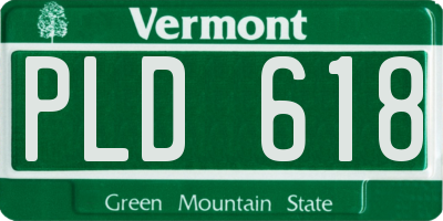VT license plate PLD618