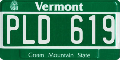 VT license plate PLD619