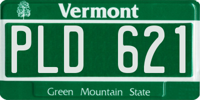 VT license plate PLD621