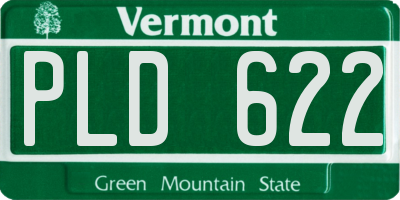 VT license plate PLD622