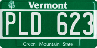 VT license plate PLD623