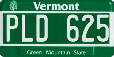 VT license plate PLD625