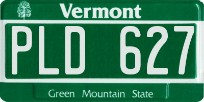 VT license plate PLD627