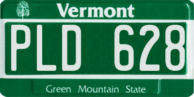 VT license plate PLD628
