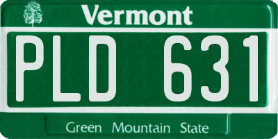 VT license plate PLD631
