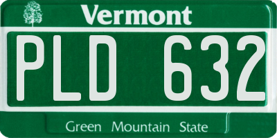 VT license plate PLD632