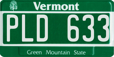 VT license plate PLD633