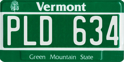 VT license plate PLD634