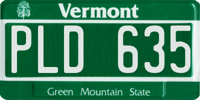 VT license plate PLD635