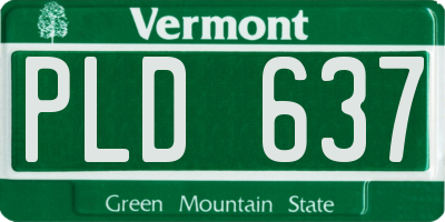 VT license plate PLD637