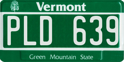 VT license plate PLD639