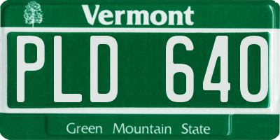 VT license plate PLD640