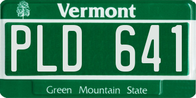 VT license plate PLD641