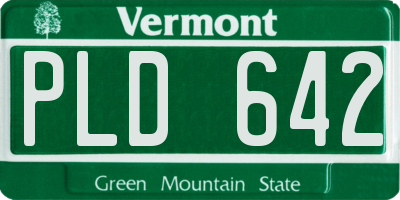 VT license plate PLD642