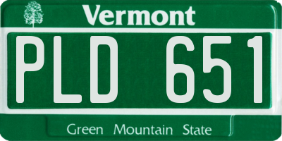 VT license plate PLD651