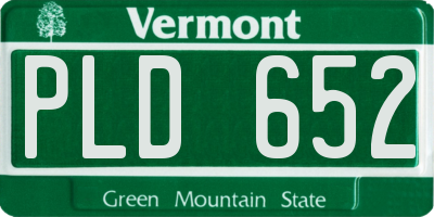 VT license plate PLD652